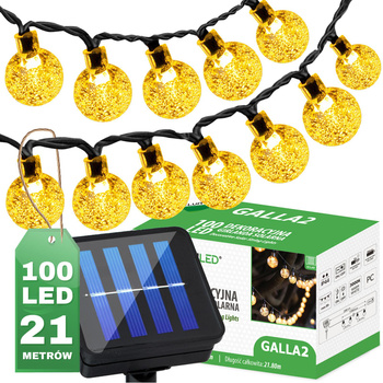 100x LED Solar Lichterkette, Außen Garten Lichterkette 21.8m 3000K warm GALLA2 LUMILED