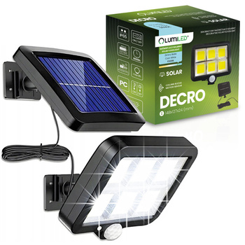 LED-Strahler, Solar-LED-Flutlicht IP65 6500K mit Bewegungs- und Dämmerungssensor DECRO LUMILED