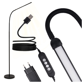 LED 14W CCT Dimmbare Stehlampe mit Höhenverstellung LONGA 2 Schwarz LUMILED