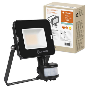 LED Fluter 20W 1800lm 3000K IP65 Schwarz mit Bewegungs- und Dämmerungssensor LEDVANCE COMPACT V