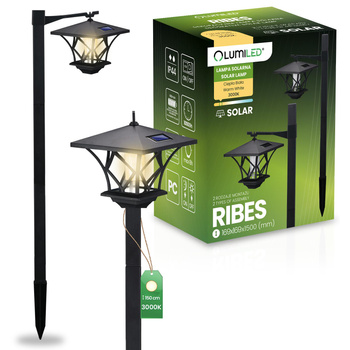 Solar-Gartenlampe LED Eingesteckt Dekorativ RIBES IP44 Laterne 3in1 LUMILED