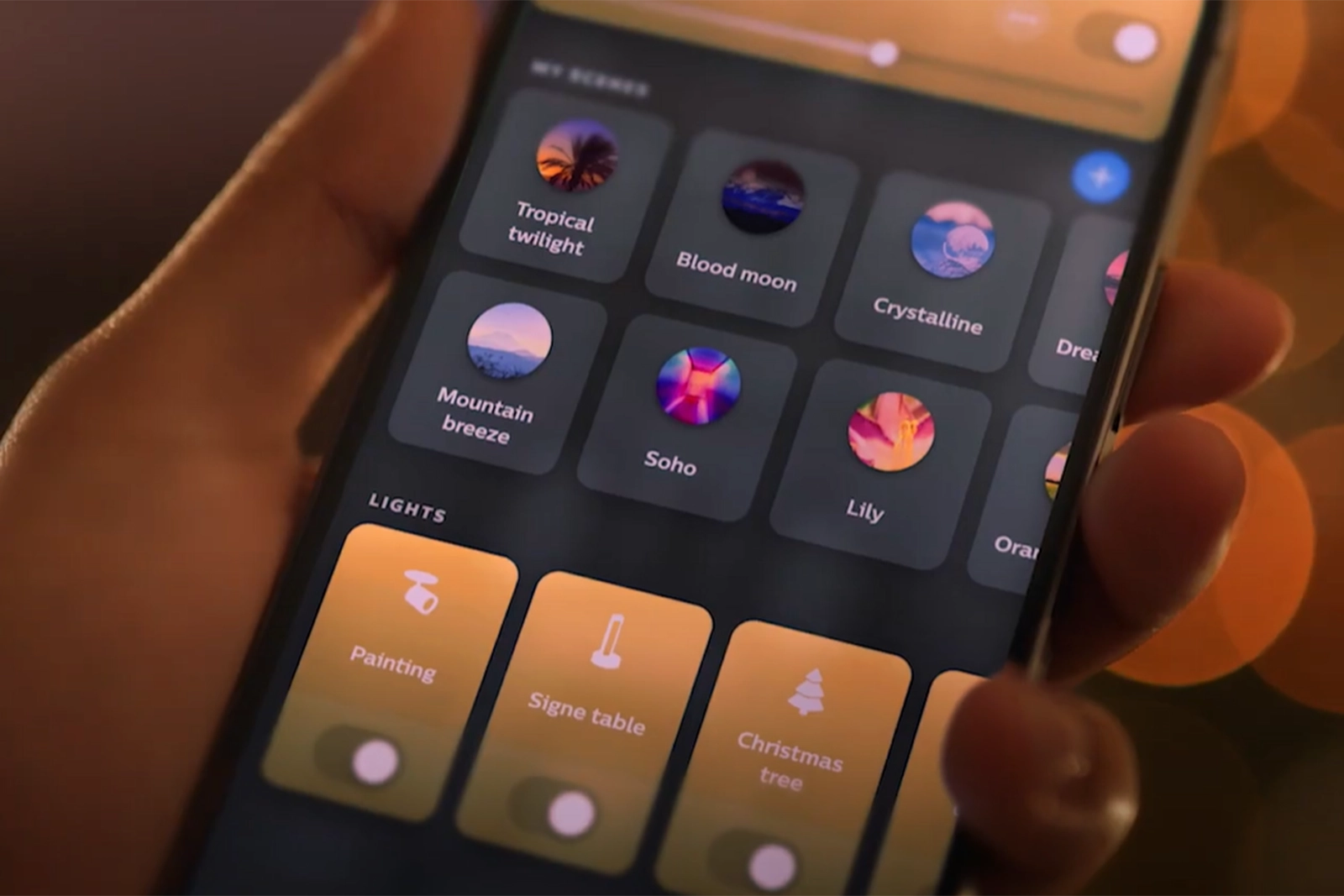 Steuerung der Philips Hue Festavia Girlande in der mobilen App