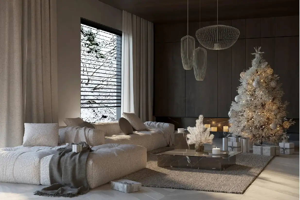 Moderne Pendelleuchte Nowodvorski in einem stilvollen Wohnzimmer