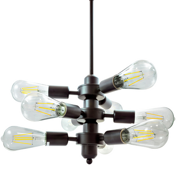 Decke Loft Industrie-Pendelleuchte 9xE27 schwarz OREBRO IL MIO GOLDLUX (Polux)