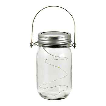 LED-Solar-Hängegartenlampe LATERNE JAR 3000K Glas GOLDLUX (Polux)