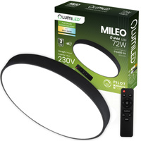 Plafond LED Aufbaumontage MILEO 72W IP44 CCT Weiß Rund 50cm + LUMILED PILOT