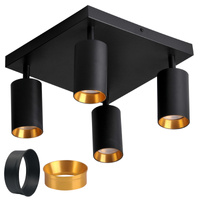 LED-Deckenleuchte Wand- und Deckenleuchte 4 xGU10 MARIBEL Schwarz GOLDLUX (Polux)