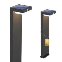 Solar Garten Lampe LED Drive-in Ornamental Outdoor Pole Aluminium Bewegungsmelder USB C