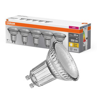 5x GU10 LED Leuchtmittel 4.3W = 50W 350lm 2700K Warm 36° OSRAM Sockel