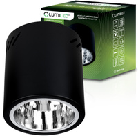 Aufbauleuchte E27, Aufbauspot Runde Tube Schwarz Fest APUS 13 LUMILED