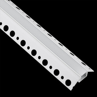 Eckprofil Architektonisches Aluminium LED-Profil typ Z für Gipskartonplatten mit Milchglasabdeckung, 1m LUMILED