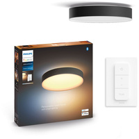LED Decke Plafond Enrave Schwarz 33.5W 42.5cm CCT PHILIPS HUE Bluetooth + Dimmschalter