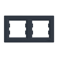 2-fach horizontaler Rahmen für die Doppel-Asphora-Steckdose Anthrazit