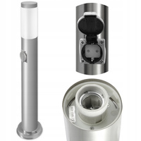 Außengartenlampe E27 SILVER POST 65cm mit 230V-Fassung