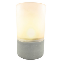 Batteriebetriebene Gartenlampe Laterne Deko KERZE LUKY Glas/Beton GOLDLUX (Polux)