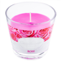 Duftende Dekokerze im Glas Rose