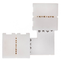 4-poliger RGB-LED-Streifen-Anschluss beidseitig L-Typ 10 mm Winkelverriegelung