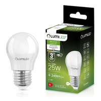 LED Lampen E27, Glühbirne P40 2.5W = 25W 249lm 180° 4000K neutral LUMILED