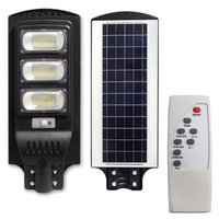 LED-Solar-Straßenleuchte schwarz 150W 6000K kalt IP65 Bewegungs- und Dämmerungssensor + Fernbedienung