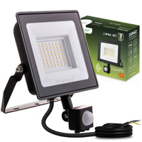 LED-Flutlicht ZUNA2 50W 4500lm 4000K IP44 Schwarz Bewegungsmelder LUMILED