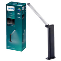 Schreibtischlampe LED AMBER 5W 4000K Dimmbar USB Schwarz PHILIPS