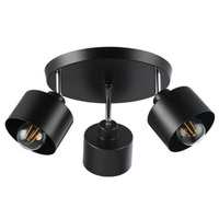 Wandsteckdose Aufbaulampe Beweglich E27 Rund Schwarz Elza Masterled