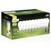 10x LED-Lampe E27 A60 13W = 100W 1521lm 3000K Warm 260° LUMILED