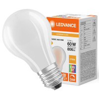LED-Lampe E27 A60 7.2W = 60W 806lm 2700K Warm 320° CRI97 Dimmbar Ledvance