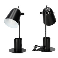 Bewegliche Schulnachttisch-Schreibtischlampe E27 Schwarz