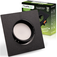 Einbaustrahler GU10, MR16 Einbauspot HALOGEN Quadrat beweglich Schwarz VENTUS LUMILED