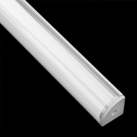 Aluminium LED-Profil KM55 Eckmontage mit Klarglasabdeckung und Endkappen, 1m Silber LUMILED