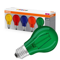5PAK LED-Lampe E27 A60 2W 235lm 2700K Warm 300° Glühfaden OSRAM Star Mix Colours