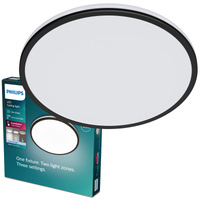 Plafond LED-Anbauleuchte OZZIET 18W 4000K 30cm Schwarz Rund PHILIPS