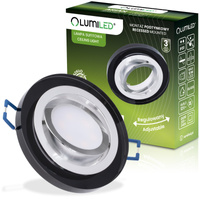 Glas-Einbaustrahler GU10, MR16 Einbauspot HALOGEN Runde beweglich Schwarz ARIAN LUMILED