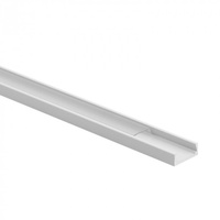 Aluminium-LED-Oberflächenprofil Weiß 1m mit transparentem Diffusor für LED-Streifen + Endkappen Ecolight N-Serie