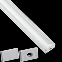 Profil aus eloxiertem Aluminium für LED KM35 Silber Aufbaumontage 1m + transparente Abdeckung + Endkappen