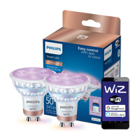 LED Lampen 2x GU10 4.7W = 50W 2200-6500K + RGB 36° SMART WiFi Philips WiZ