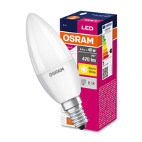 E14 B35 LED Leuchtmittel 5,7 W = 40 W, 470 lm, 2700 K, Wärme 200 °, OSRAM Value