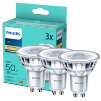 3x LED Lampen GU10 4,6W = 50W 355lm 2700K Warm 36° PHILIPS