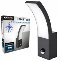 Garten-Wandleuchte LED-Außenleuchte 9W 4000K IP54 mit Bewegungs- und Dämmerungssensor