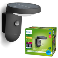 Solar-Gartenlampe LED-Wandleuchte TYLA IR 1,2W 3000K IP44 mit Bewegungs- und Dämmerungssensor Anthrazit PHILIPS