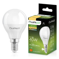 Lampen E14, Glühbirne P45 5W = 40W 470lm 3000K 180° warm  LUMILED