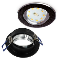 Flush-mounted GU10 Halogen Einbaustrahler Schwarz Rund Kobi
