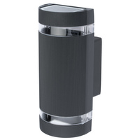 Fassaden-Wandleuchte doppelt HANA Round LED 2x GU10 Aluminium schwarz IP54