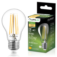 LED Lampen E27, Glühbirne A60 7W = 60W 806lm 360° 3000K warm Glühfaden LUMILED