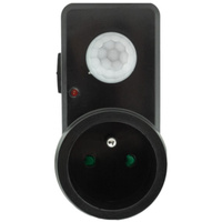 PIR-Bewegungs- und Dämmerungssensor für 120°-Steckdose 9 m Innenbereich Schwarz