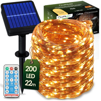 Solar-Garten-Girlande 200x LED Dekorative Drahtlichter 22m 2700K Warm + Fernbedienung FILO LUMILED