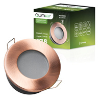 Einbaustrahler GU10, Einbauspot HALOGEN hermetisch für Badezimmer IP44 Kupfer AQUA LUMILED