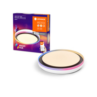 Plafond LED-Anbauleuchte 38W 1050lm RGB CCT mit dimmbarer Hintergrundbeleuchtung 50cm Schwarz SMART+ WiFi Orbis Ledvance