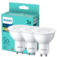 3x LED Leuchtmittel GU10 4,7W = 50W 380lm 2700K Warm 36° PHILIPS